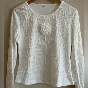 Womens New white long sleeve shirt size L